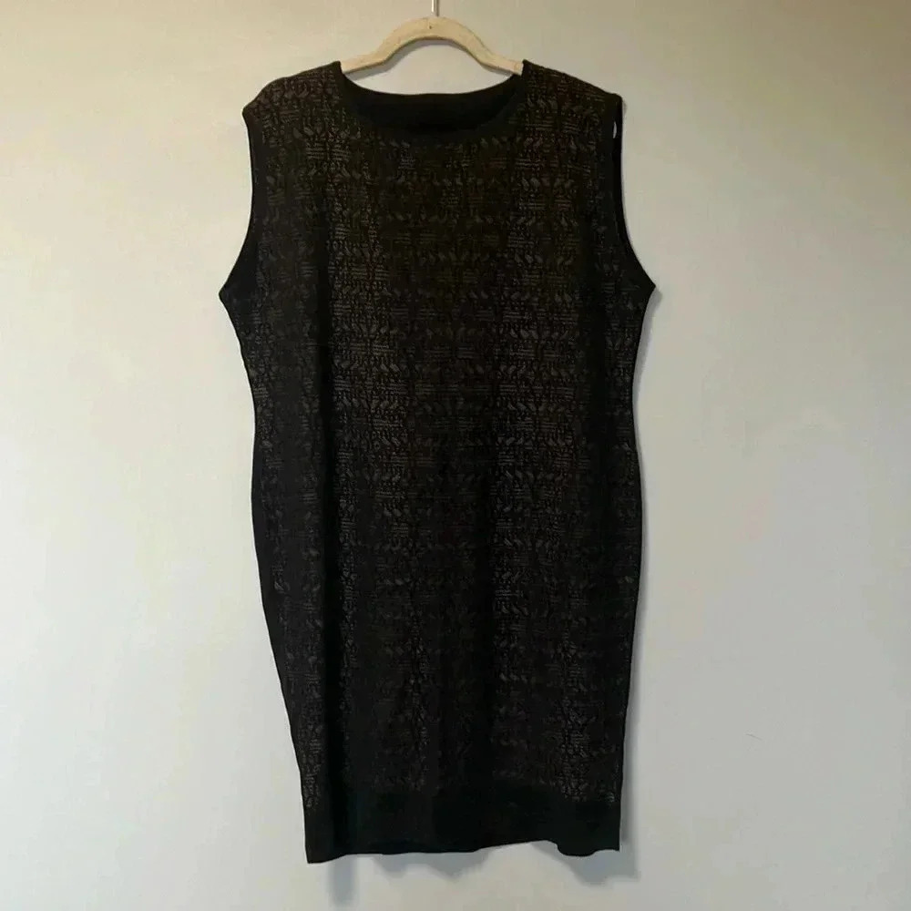 Misook  black nude lace dress